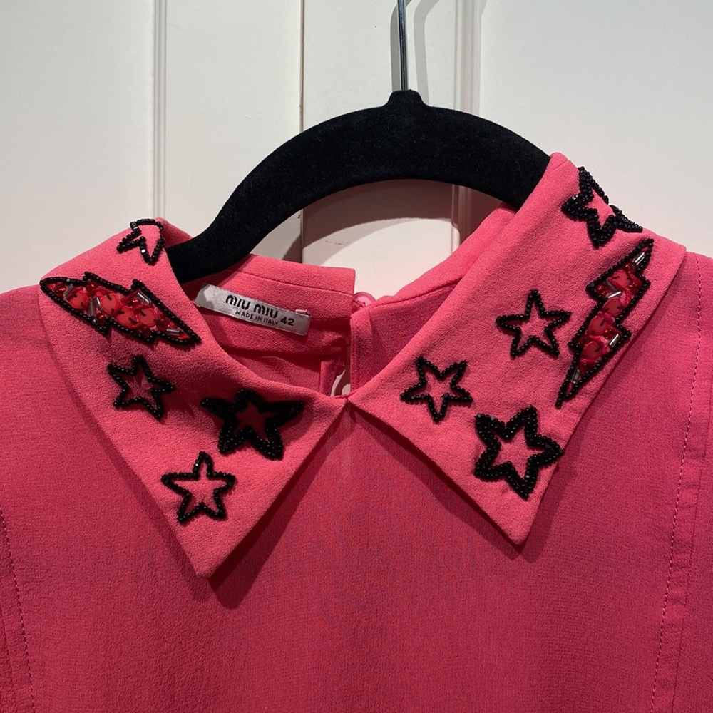 Vintage Miu Miu chiffon type fabric short dress